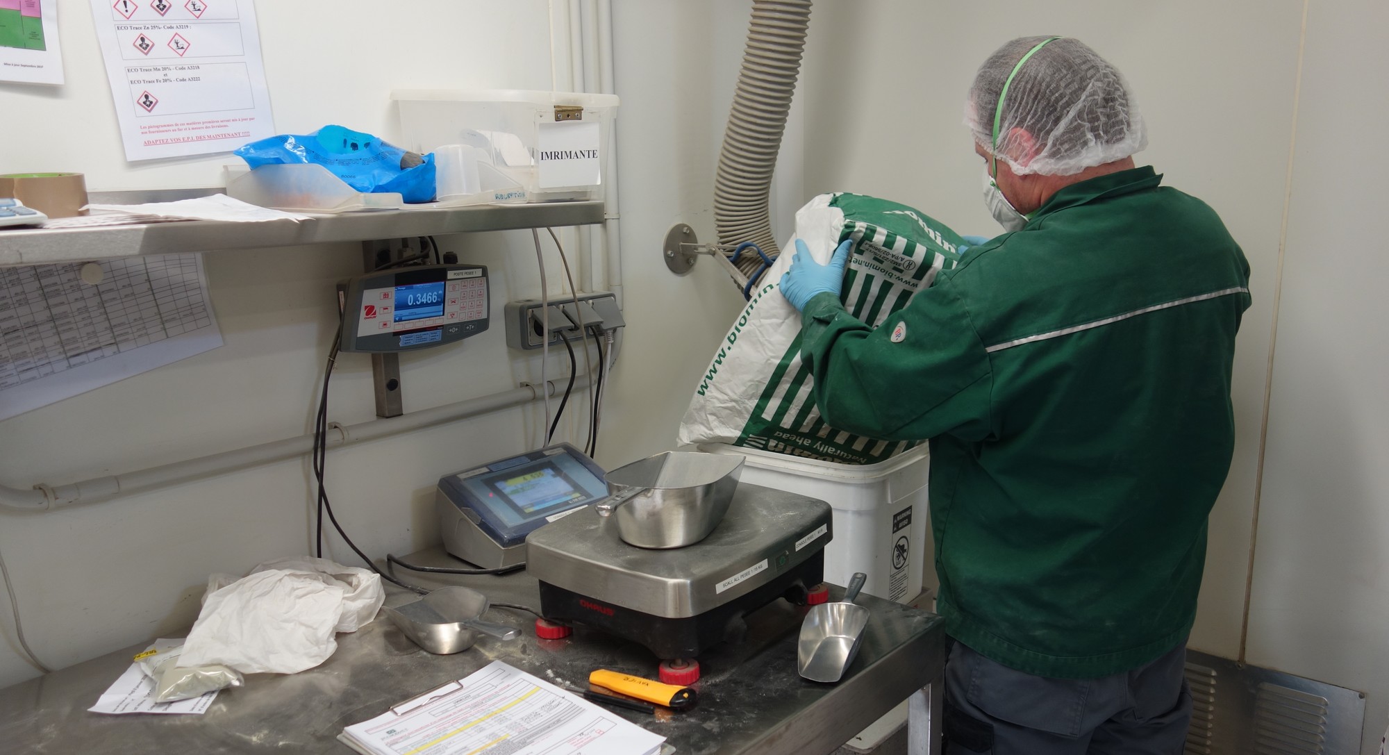 pesée des produits Technovet